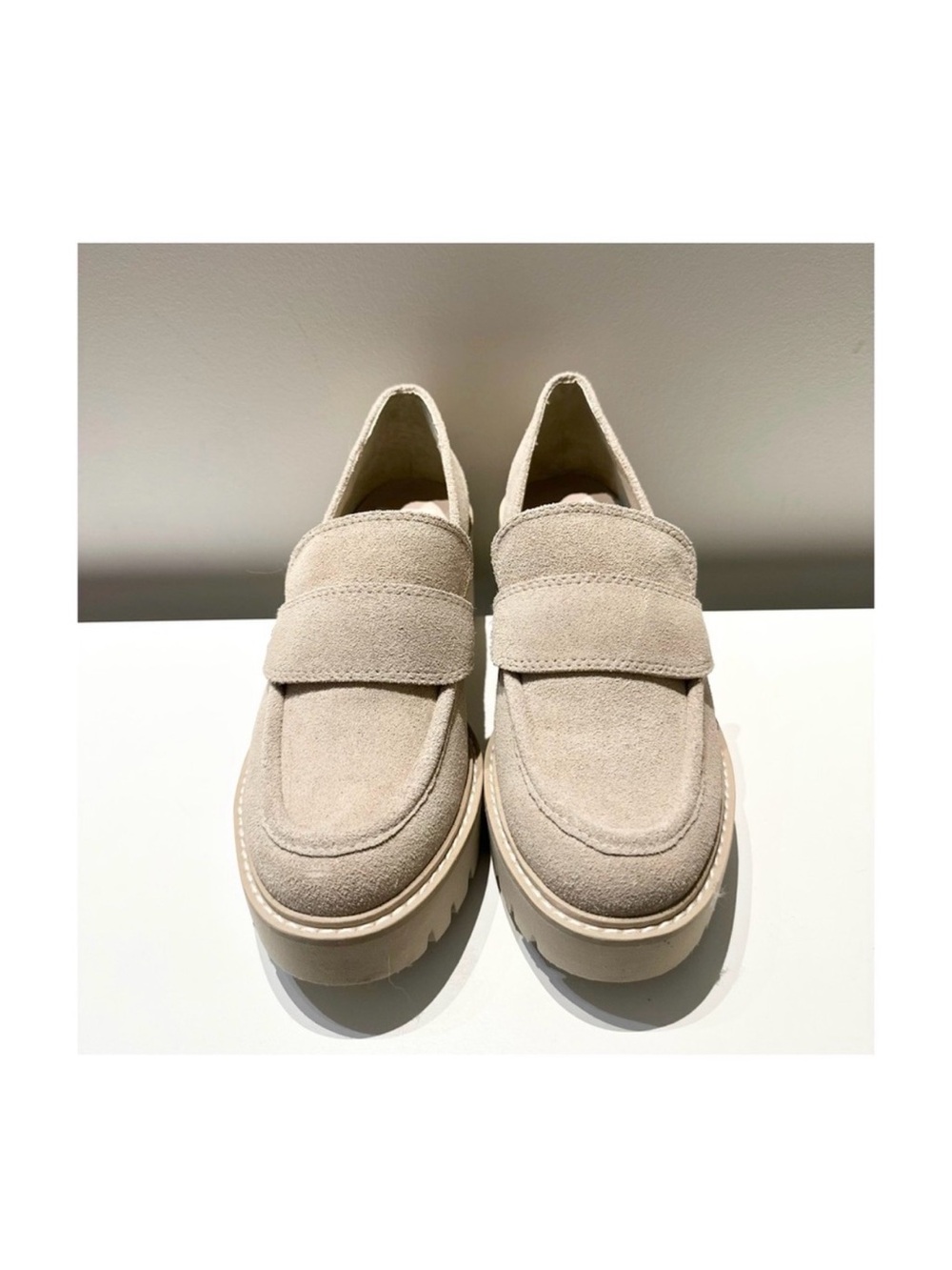 Dolce Vita Beige Suede Chunky Loafers